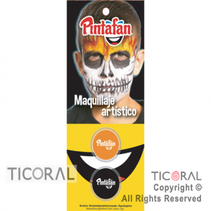 MAQUILLAJE ARTISTICO NARANJA Y NEGRO 4GR (BLISTER X 2 UNID - 4 GR) (PACK X 3 BLISTER)